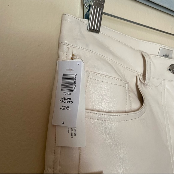 Wilfred Melina Cropped in Birch Ivory Vegan Leather Pants FLAW - Picture 6 of 13